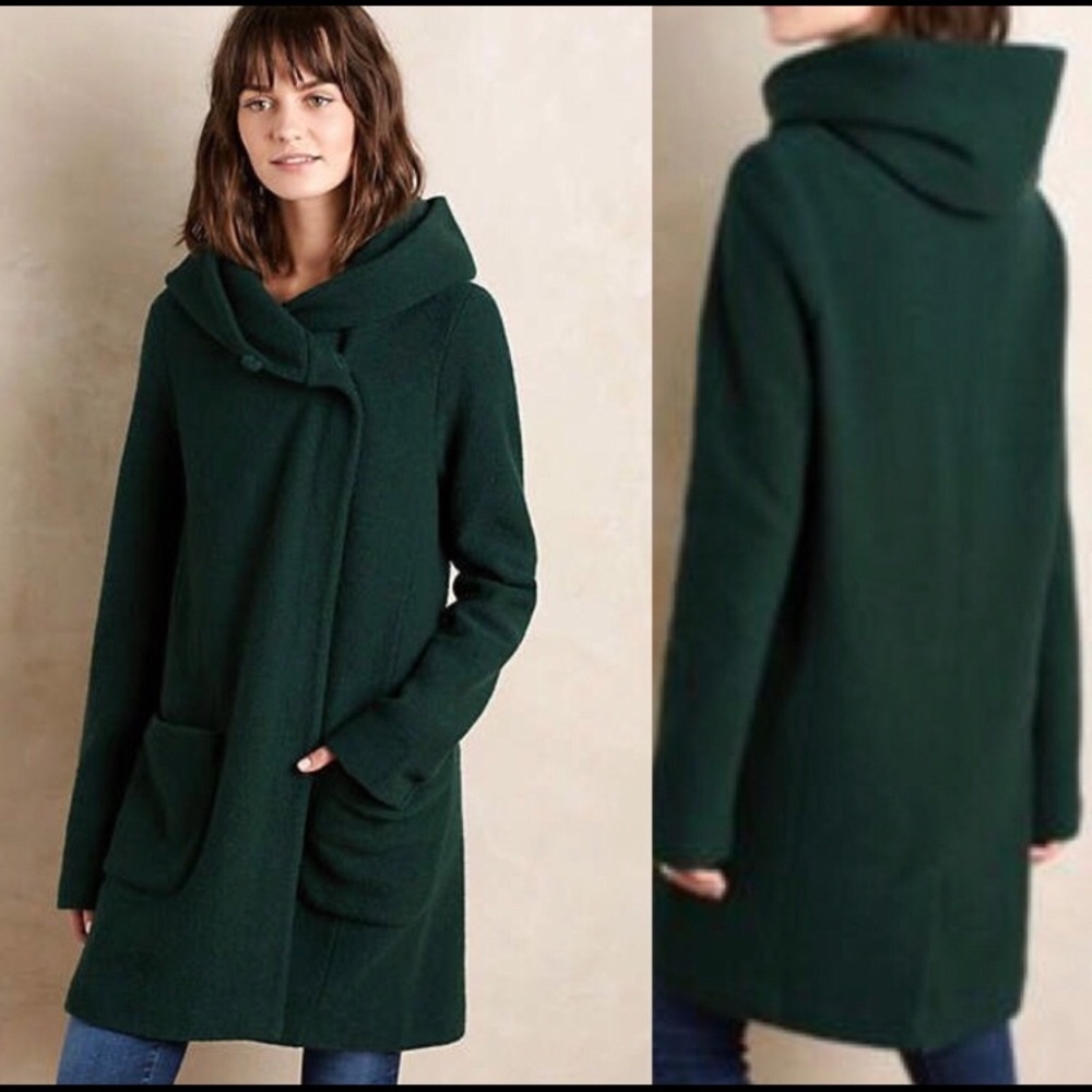 Anthropologie Moth Boiled Wool Sweater Coat Small